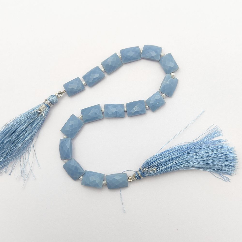 Blue Opal Rectangle Beads Loose Gemstones for Boho & Minimalist Jewelry Making