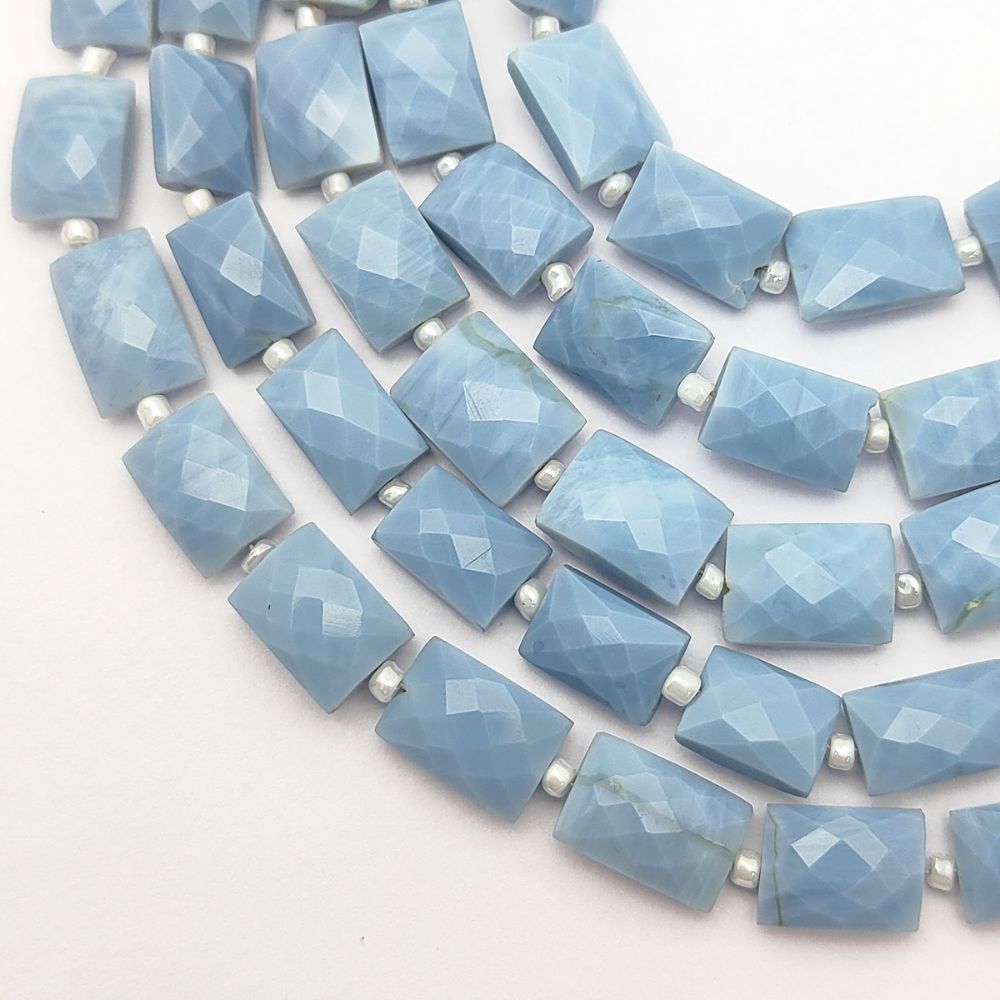 Blue Opal Rectangle Beads Loose Gemstones for Boho & Minimalist Jewelry Making