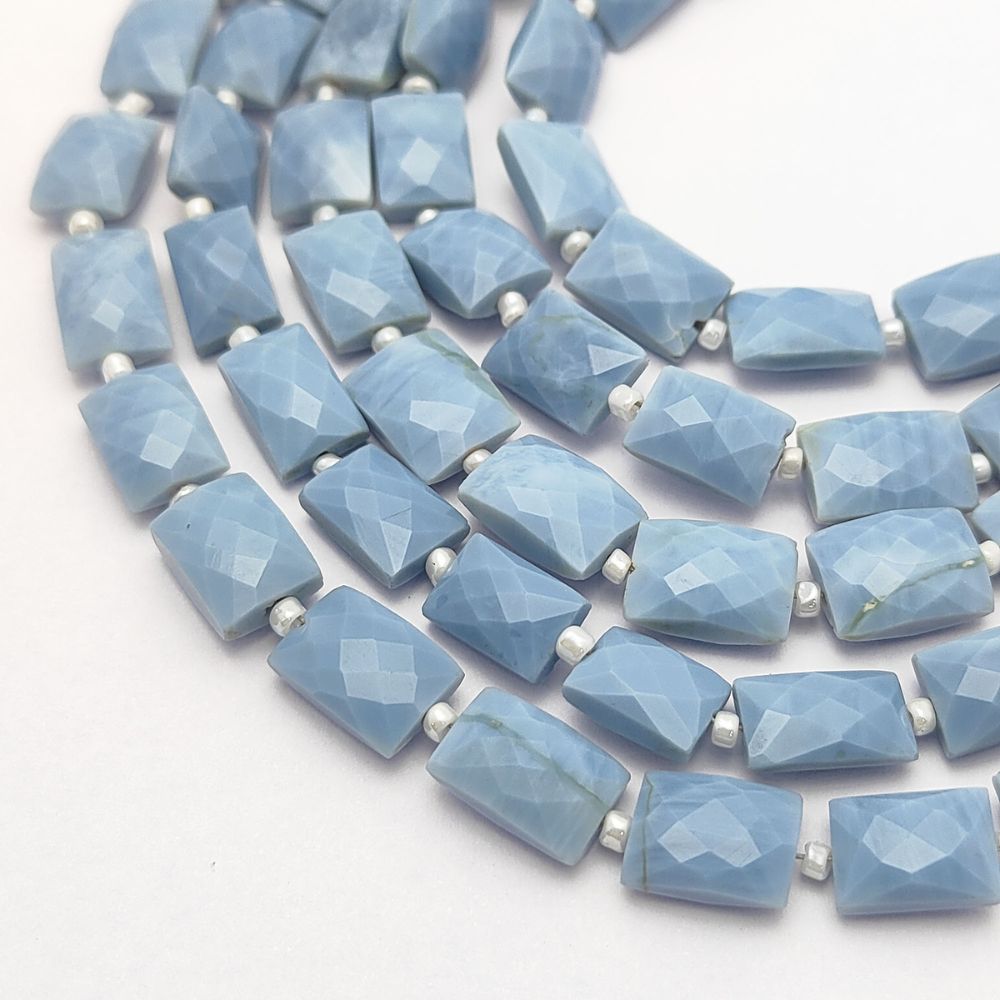Blue Opal Rectangle Beads Loose Gemstones for Boho & Minimalist Jewelry Making