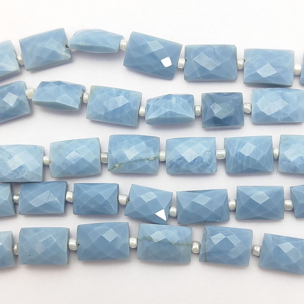Blue Opal Rectangle Beads Loose Gemstones for Boho & Minimalist Jewelry Making