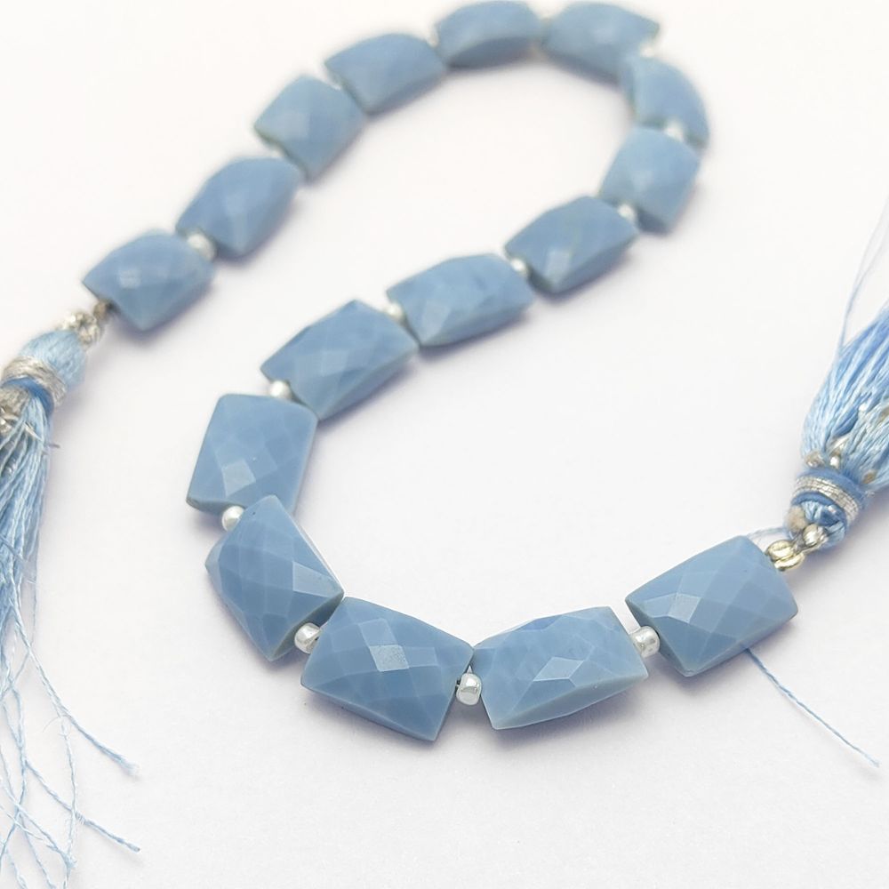Blue Opal Rectangle Beads Loose Gemstones for Boho & Minimalist Jewelry Making