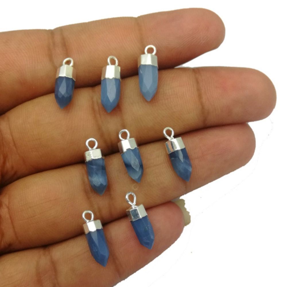 Handmade Silver Capped Gemstone Pendant Unique Charm for Jewelry Designers