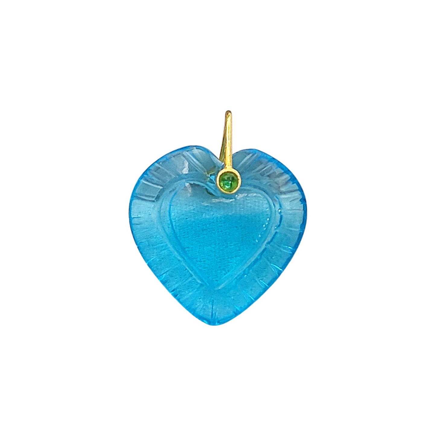Blue Topaz Heart Pendant in 925 Sterling Silver with Fancy Bail Love & Jewelry Making Charm- Selling Per Piece
