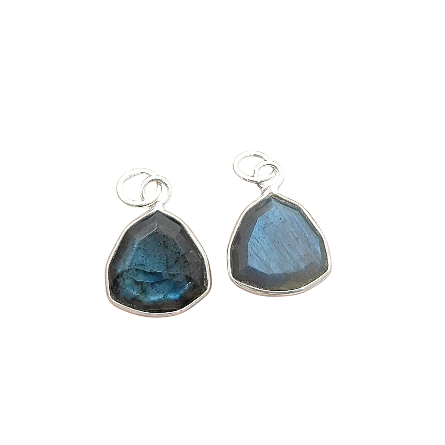 Blue Labradorite Faceted Pendant in Solid 925 Sterling Silver Handmade Minimalist Necklace Charm - Selling Per Piece