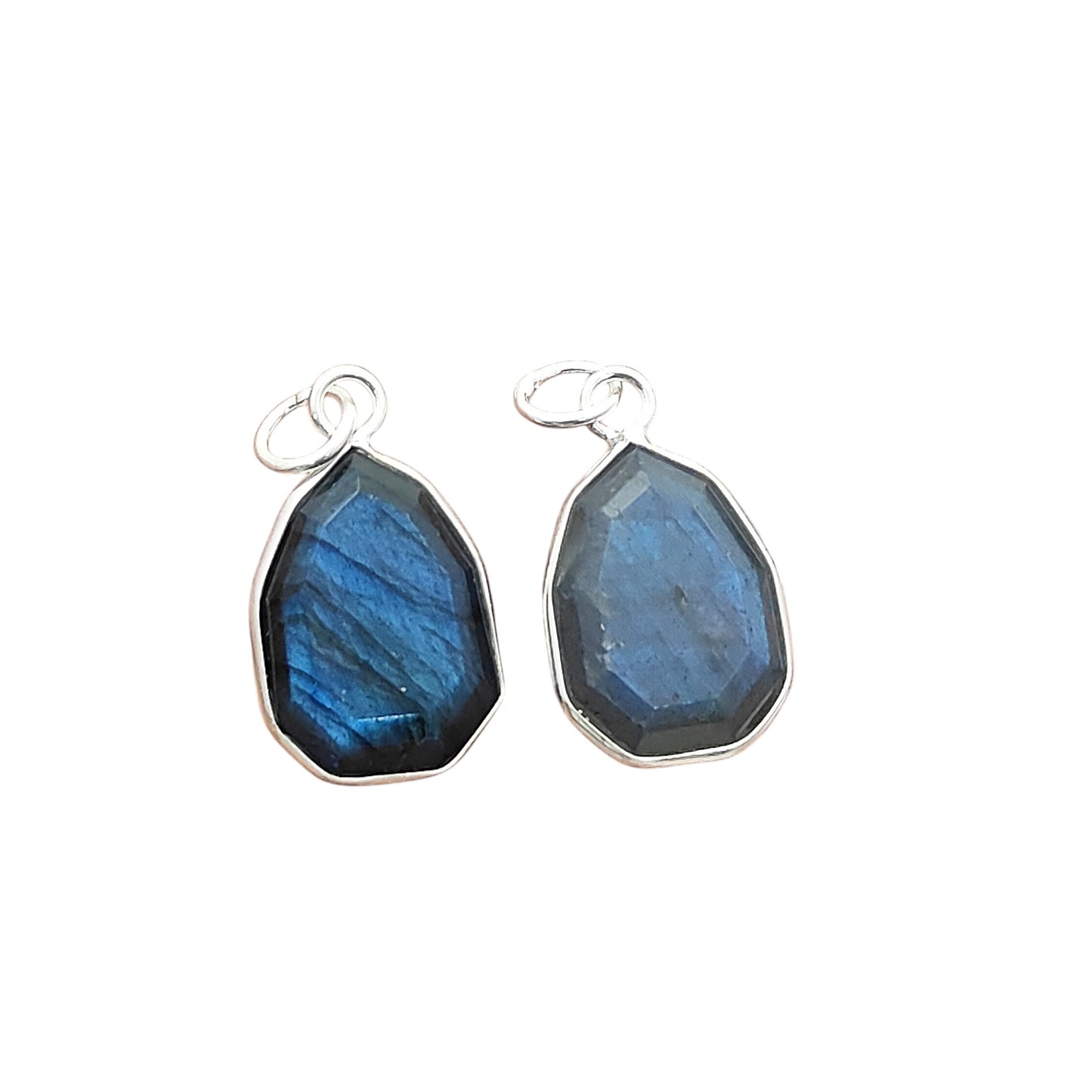 Blue Labradorite Faceted Pendant in Solid 925 Sterling Silver Handmade Minimalist Necklace Charm - Selling Per Piece