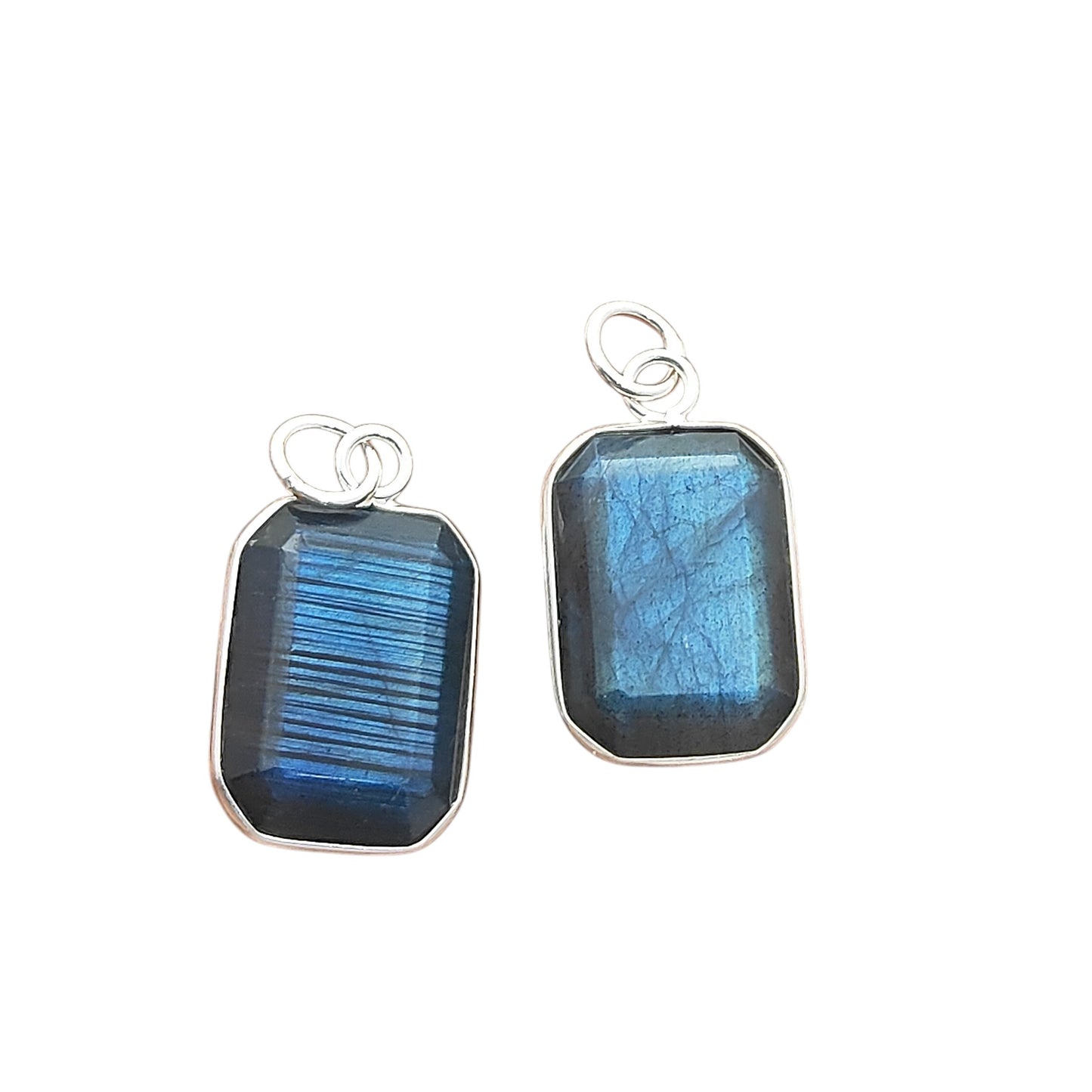 Blue Labradorite Faceted Pendant in Solid 925 Sterling Silver Handmade Minimalist Necklace Charm - Selling Per Piece