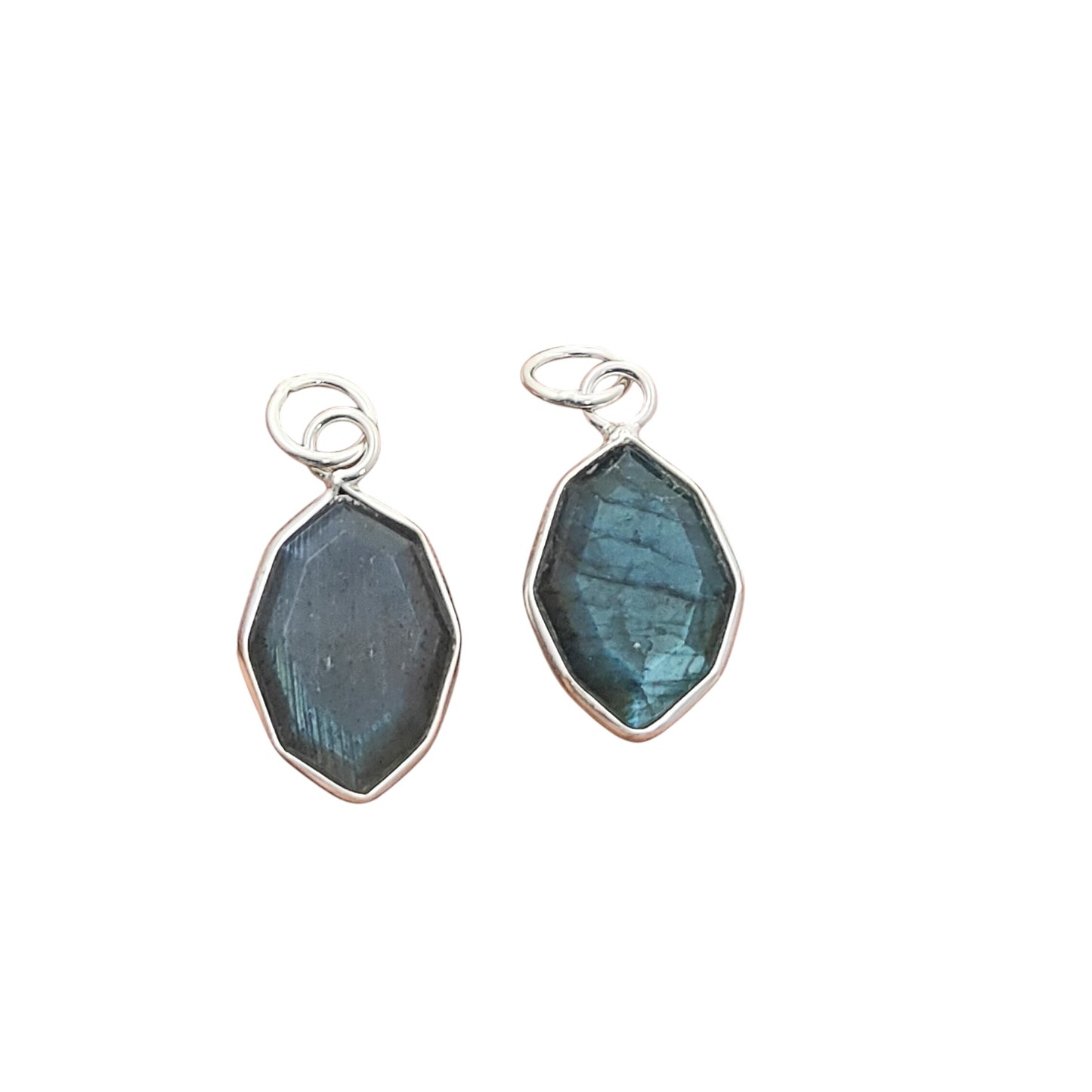 Blue Labradorite Faceted Pendant in Solid 925 Sterling Silver Handmade Minimalist Necklace Charm - Selling Per Piece