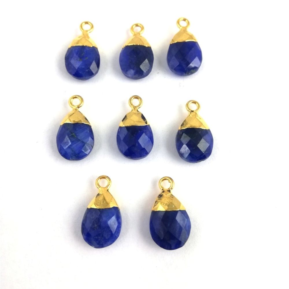 Jewelry Crafting Pendant | Gold-Plated Teardrop Gemstone | Single Piece Sale