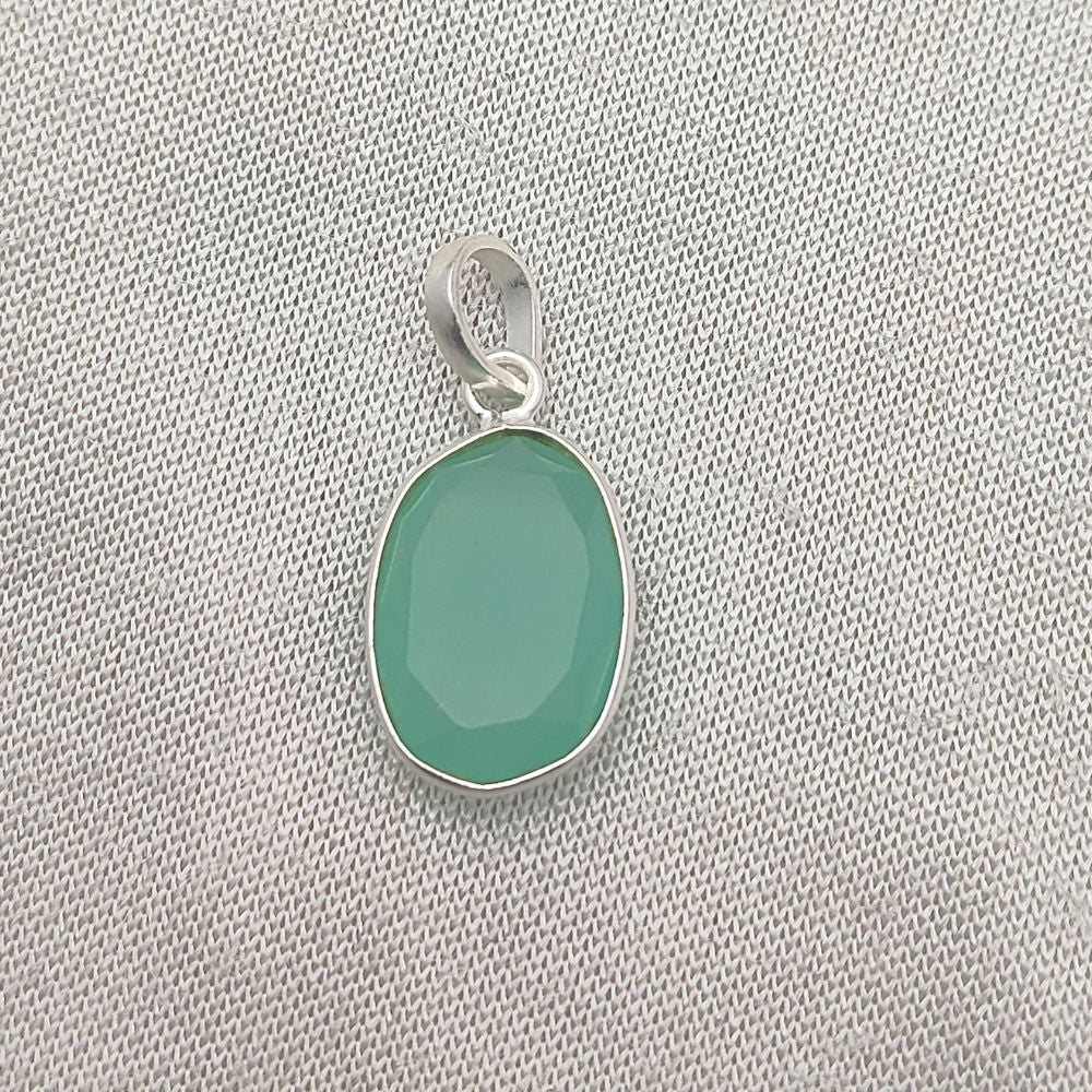 Boho Aqua Chalcedony Pendant Uneven Semi-Precious Stone Handmade Gold/Silver Plated Charms