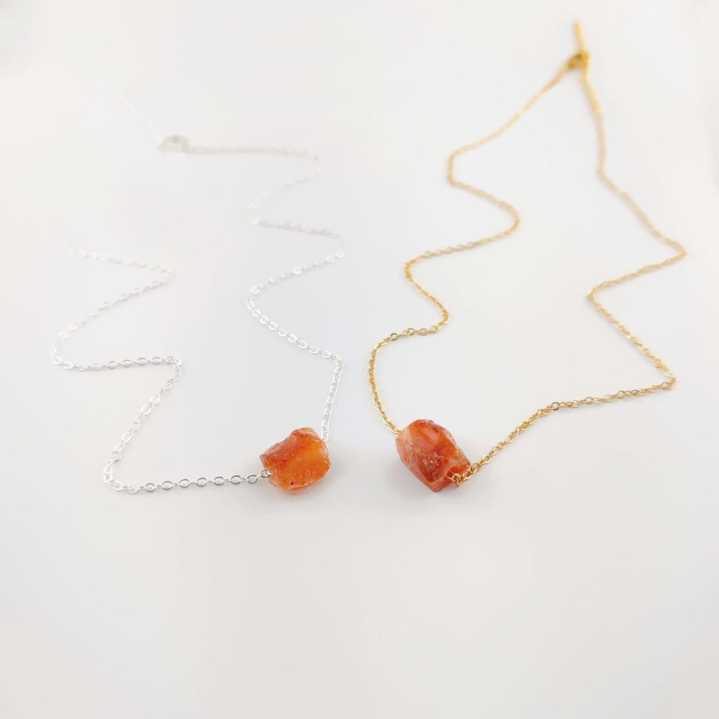 Raw Carnelian Pendant Necklace – Handmade Bohemian Jewelry