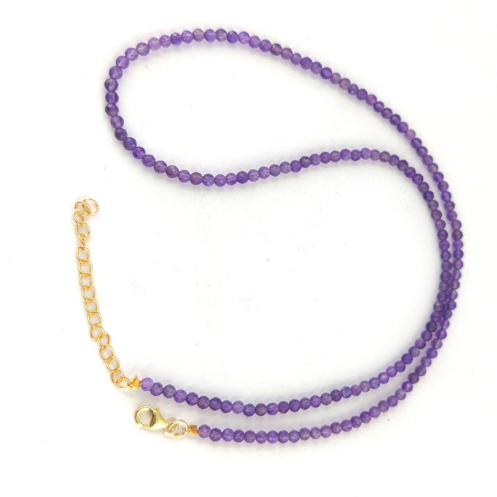Gold Plated Sterling Silver Amethyst Necklace for Women