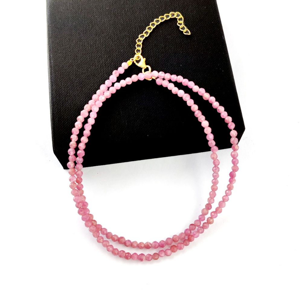 Faceted Pink Tourmaline Gemstone Necklace – Perfect Gift for Her
