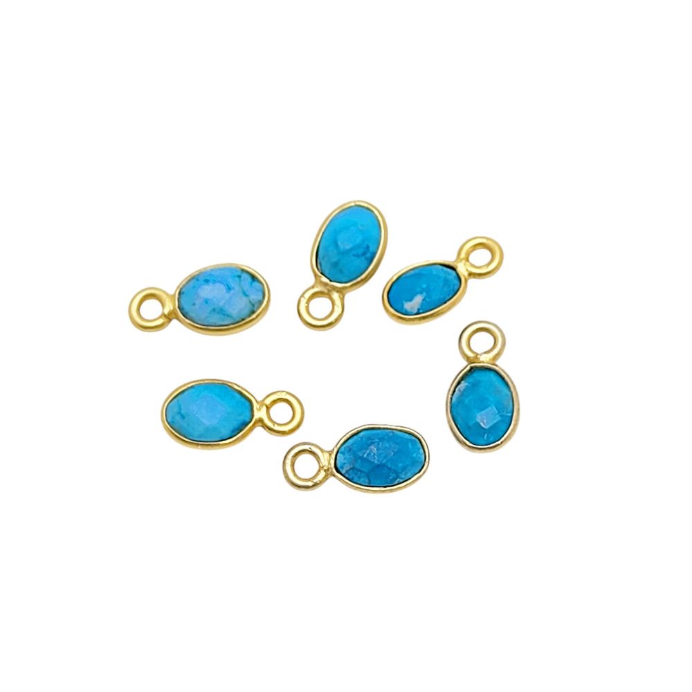 Boho turquoise pendant necklace with 4x6mm dainty gemstone