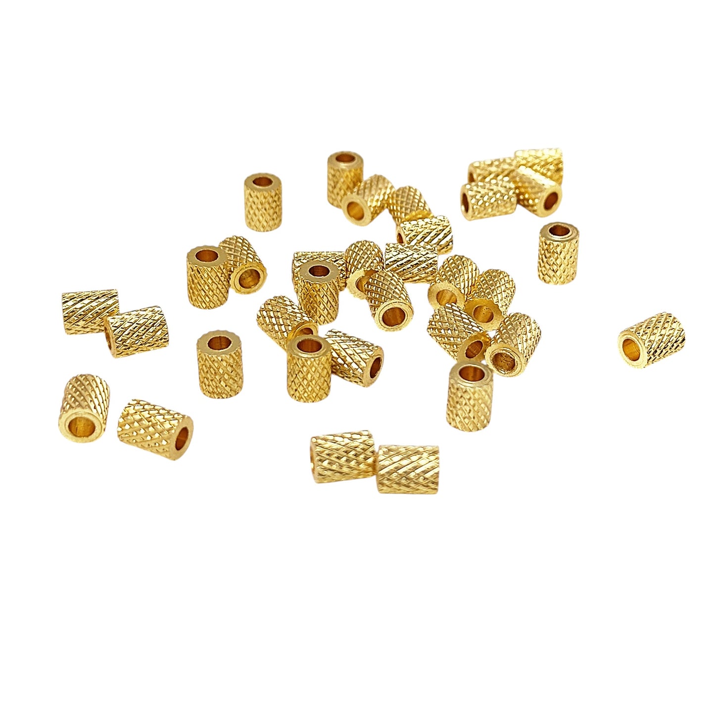 Unique Textured Nugget Beads Gold Plated Brass Spacer Beading Components for DIY Creations