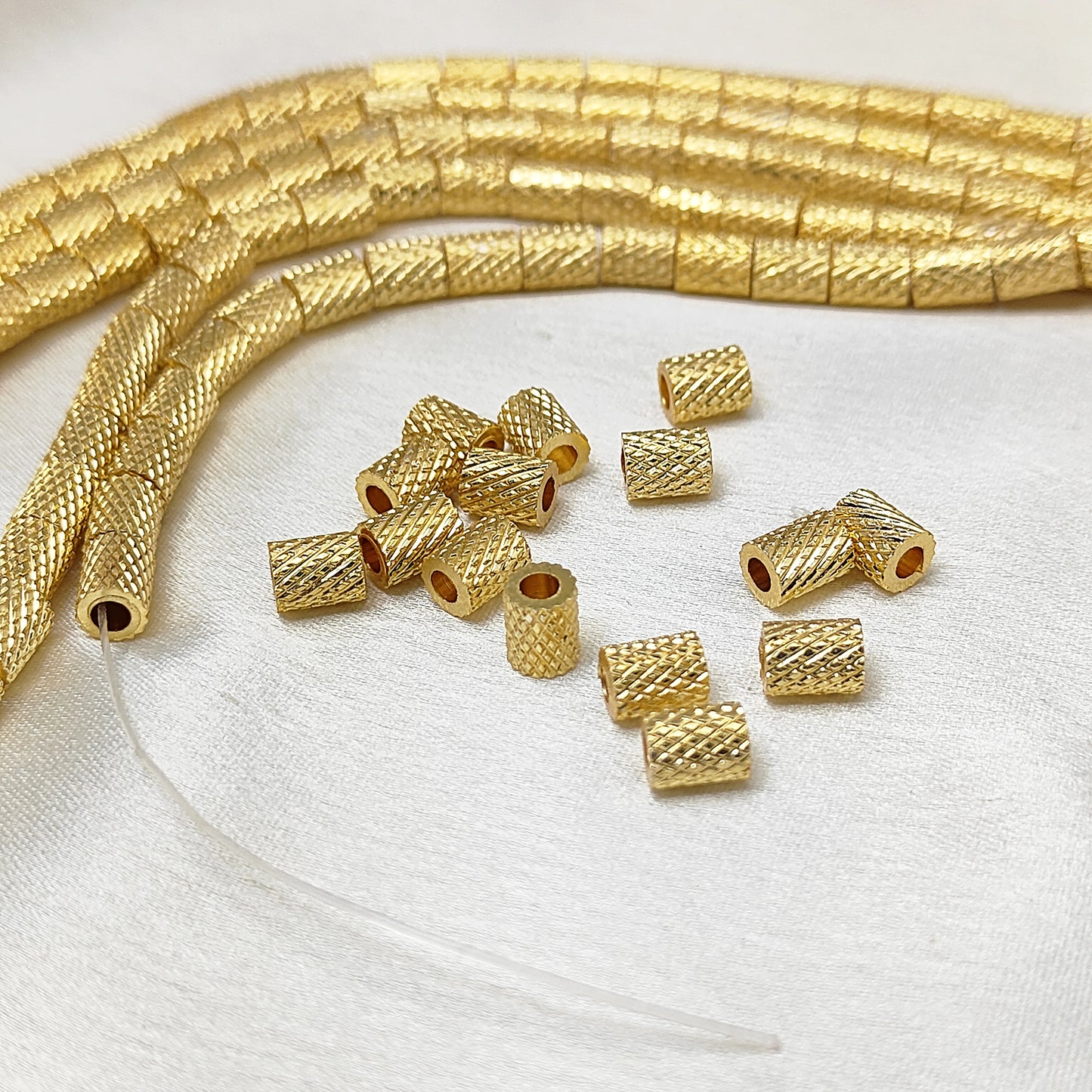 Unique Textured Nugget Beads Gold Plated Brass Spacer Beading Components for DIY Creations