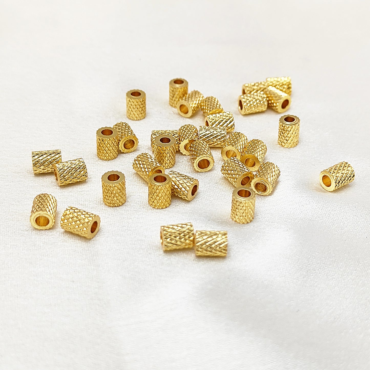 Unique Textured Nugget Beads Gold Plated Brass Spacer Beading Components for DIY Creations