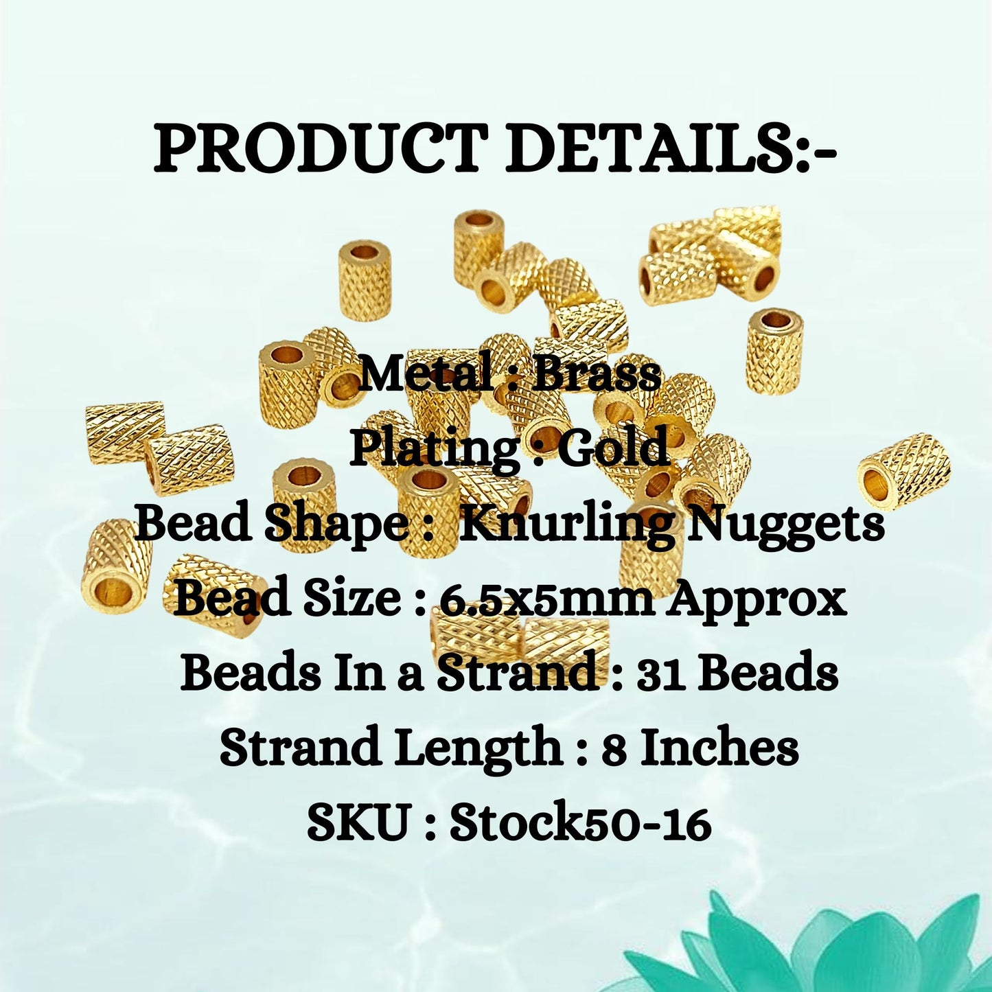 Unique Textured Nugget Beads Gold Plated Brass Spacer Beading Components for DIY Creations