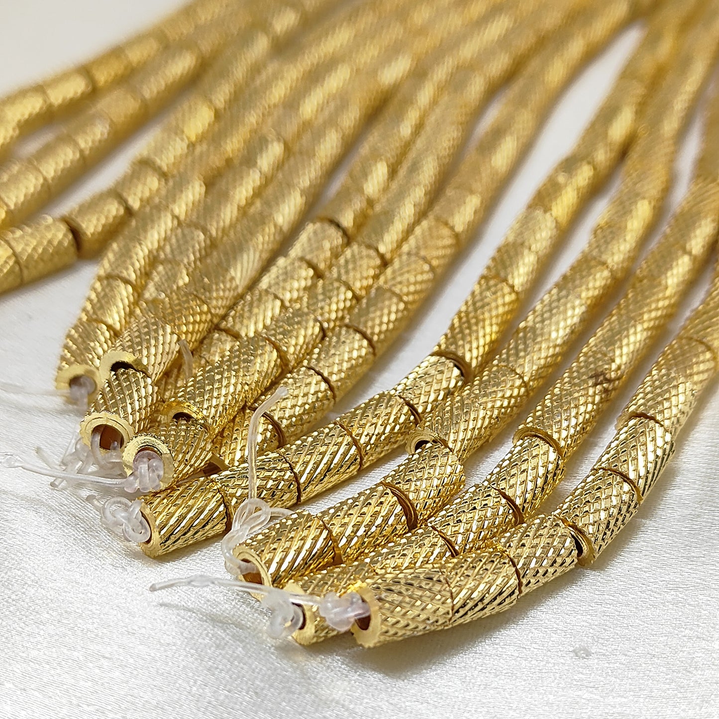 Unique Textured Nugget Beads Gold Plated Brass Spacer Beading Components for DIY Creations
