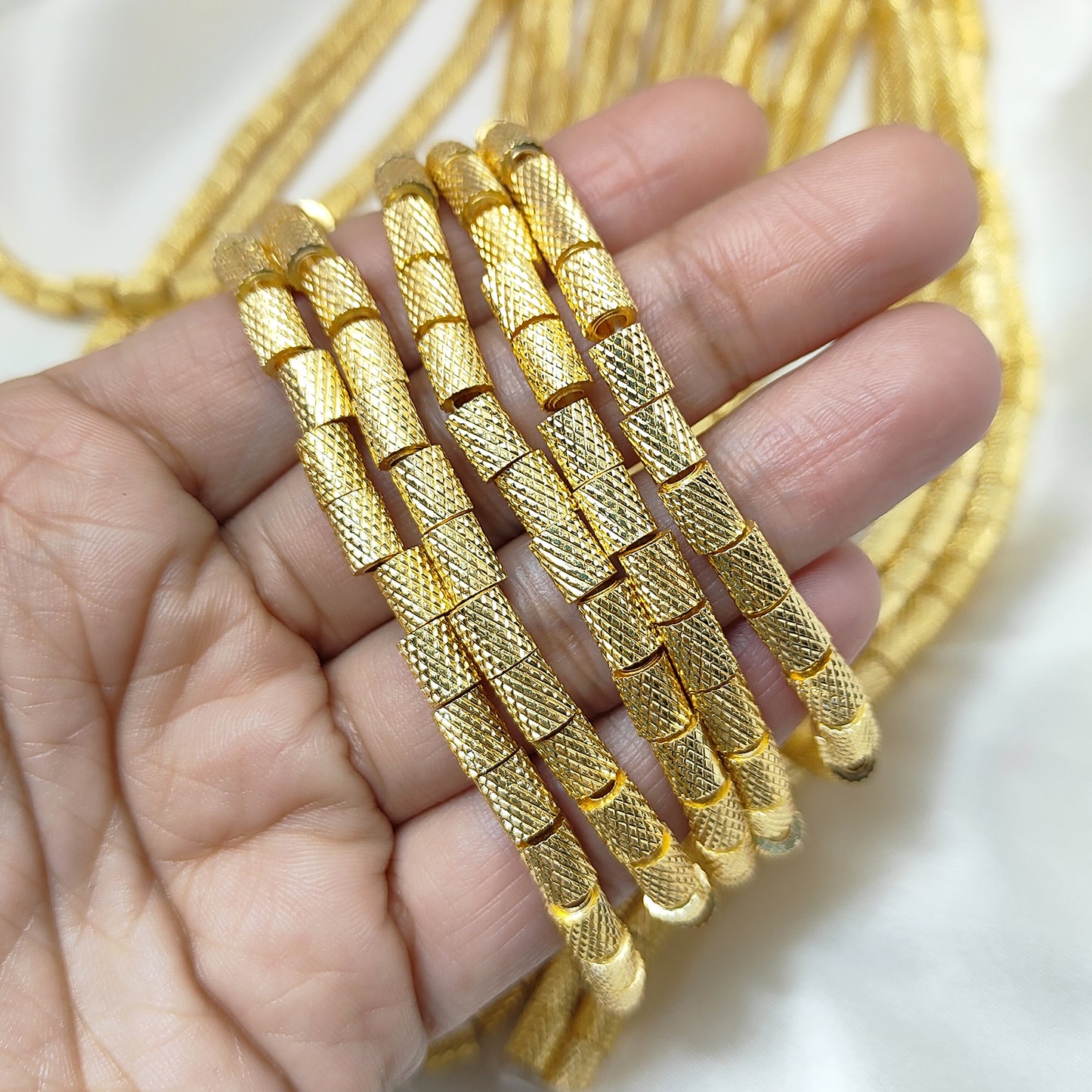 Unique Textured Nugget Beads Gold Plated Brass Spacer Beading Components for DIY Creations