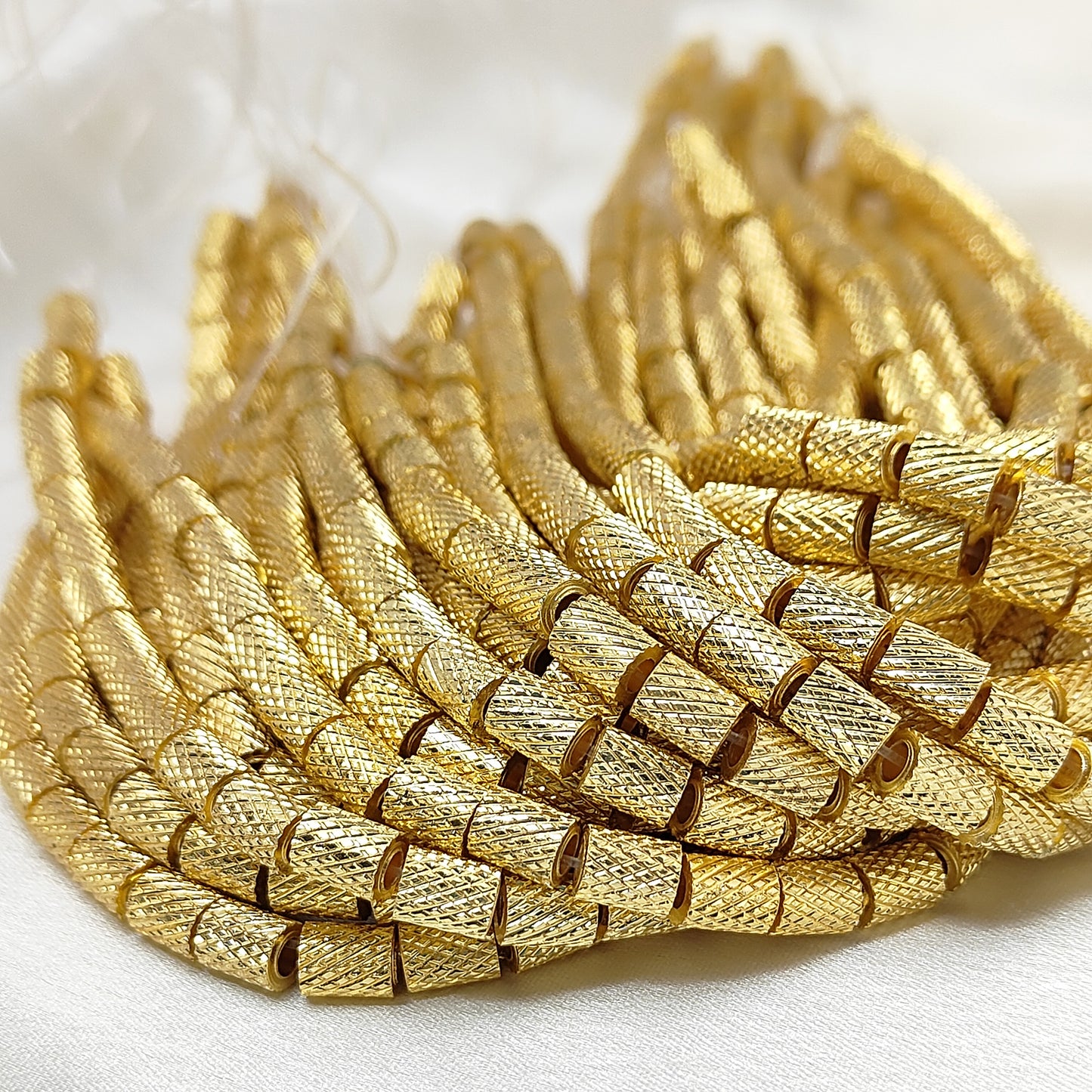 Unique Textured Nugget Beads Gold Plated Brass Spacer Beading Components for DIY Creations