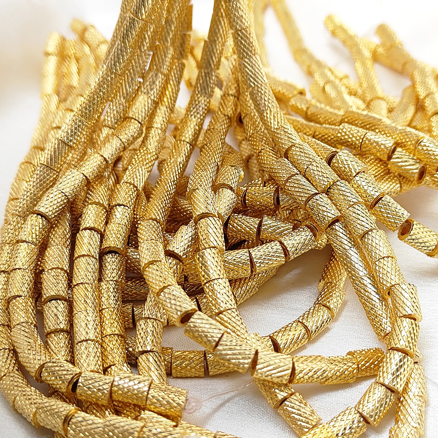 Unique Textured Nugget Beads Gold Plated Brass Spacer Beading Components for DIY Creations