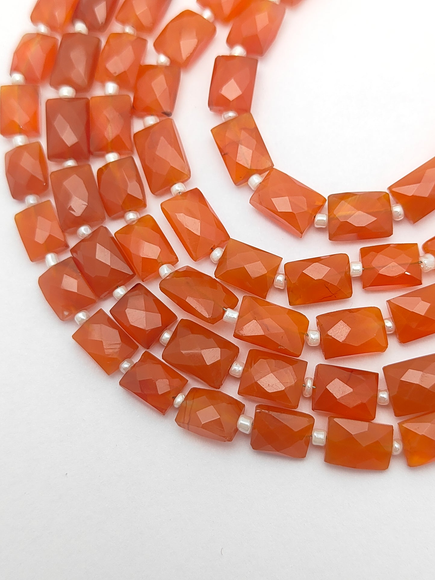 Carnelian Rectangular Beads for Jewelry Making Genuine Orange Loose Gemstones for DIY