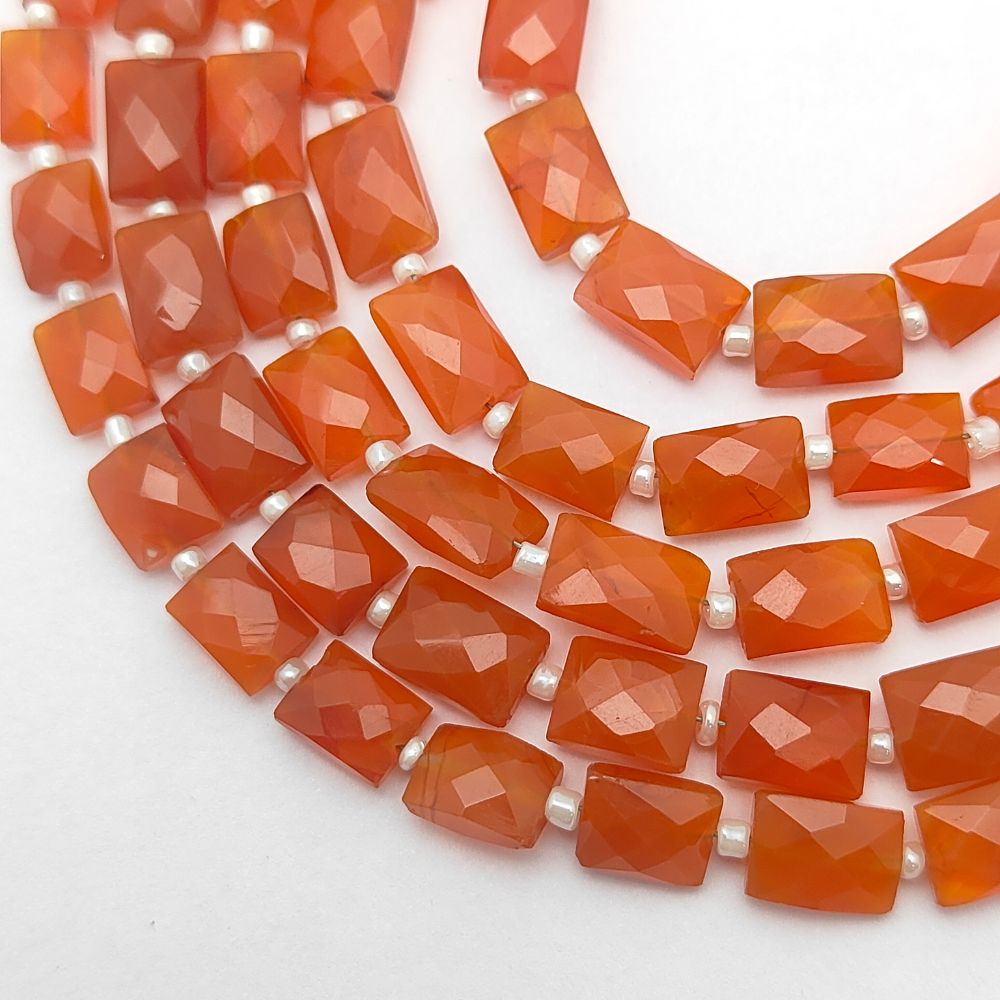 Carnelian Rectangular Beads for Jewelry Making Genuine Orange Loose Gemstones for DIY