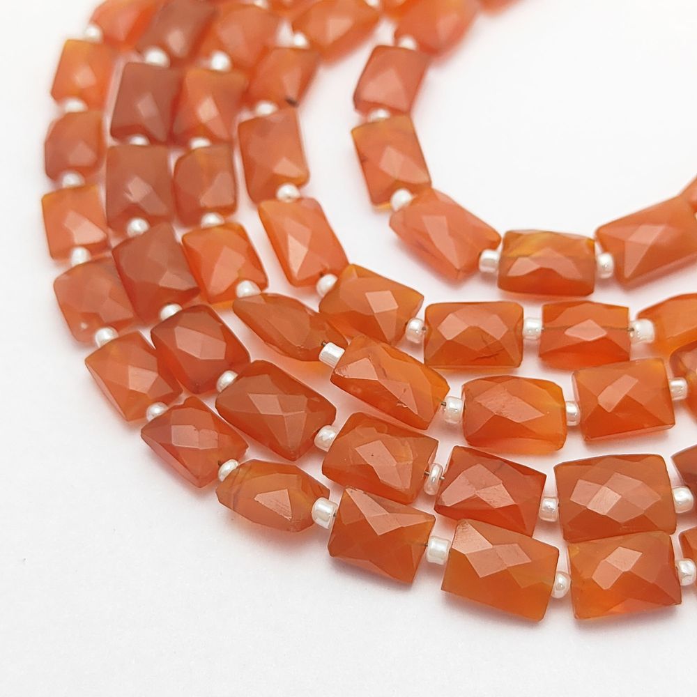 Carnelian Rectangular Beads for Jewelry Making Genuine Orange Loose Gemstones for DIY