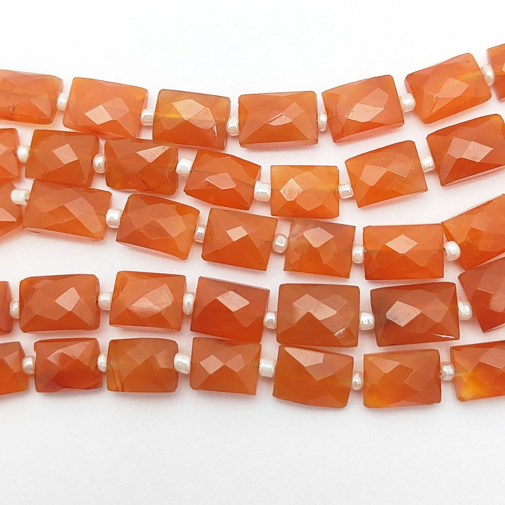 Carnelian Rectangular Beads for Jewelry Making Genuine Orange Loose Gemstones for DIY