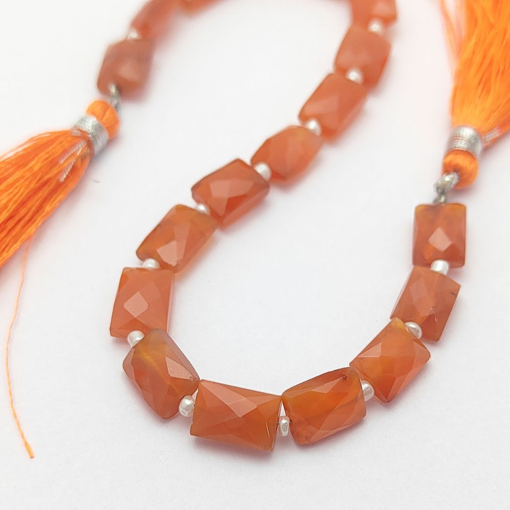 Carnelian Rectangular Beads for Jewelry Making Genuine Orange Loose Gemstones for DIY