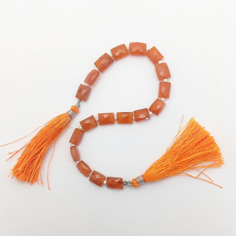 Carnelian Rectangular Beads for Jewelry Making Genuine Orange Loose Gemstones for DIY