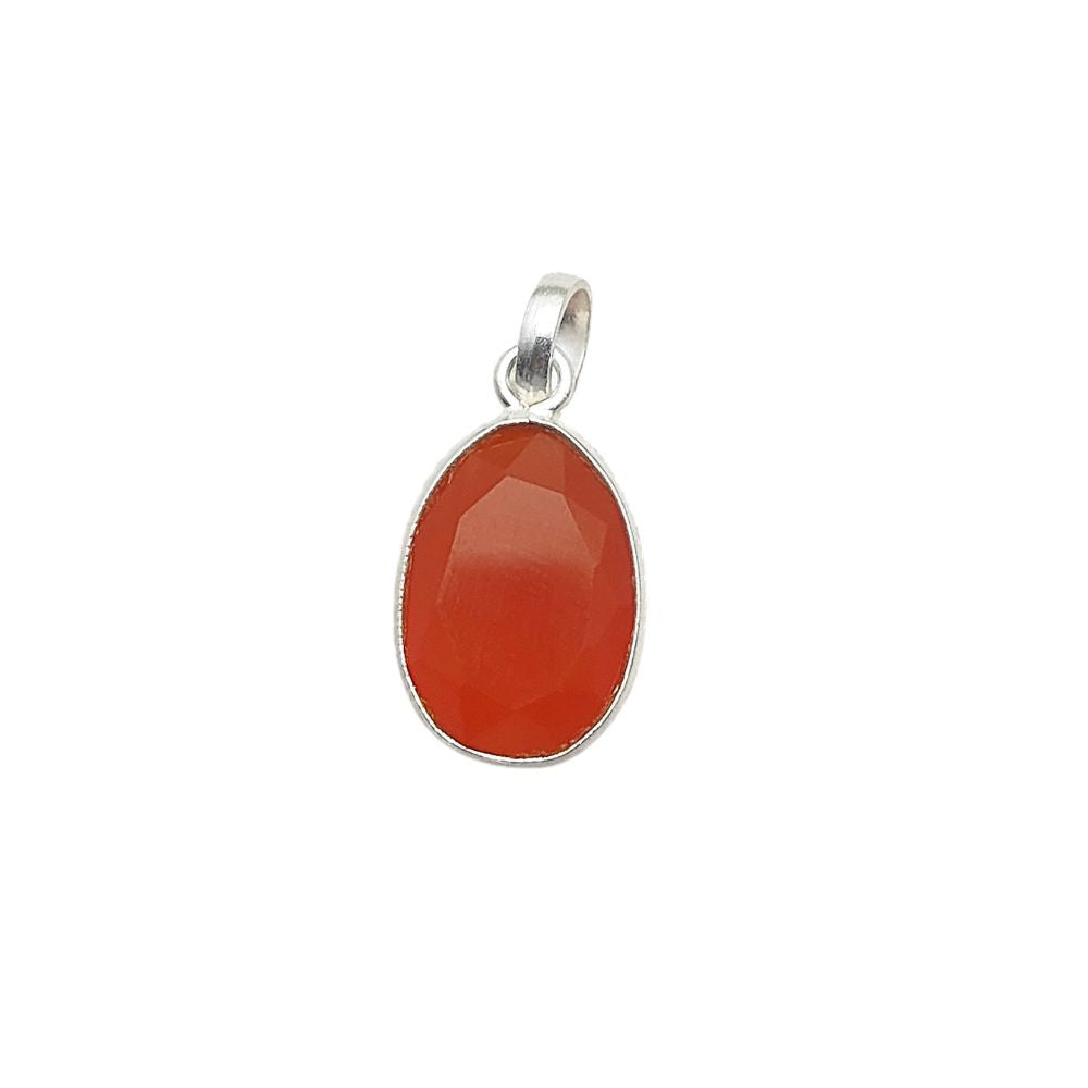 Carnelian Crystal Pendant 10-15mm Uneven Shape Handmade Gold or Silver Plated Jewelry