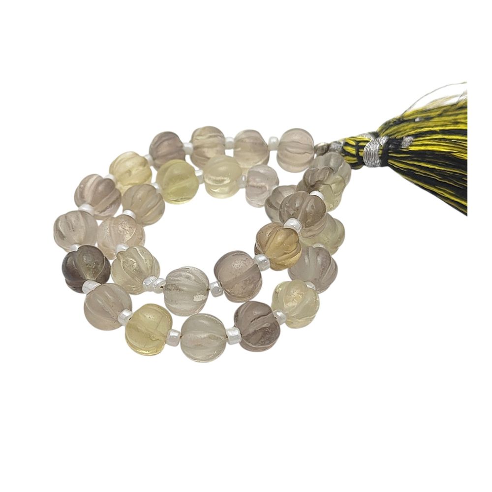 Carved Bio Lemon Quartz Pumpkin Cut Beads – Unique Gemstones for Jewelry Making