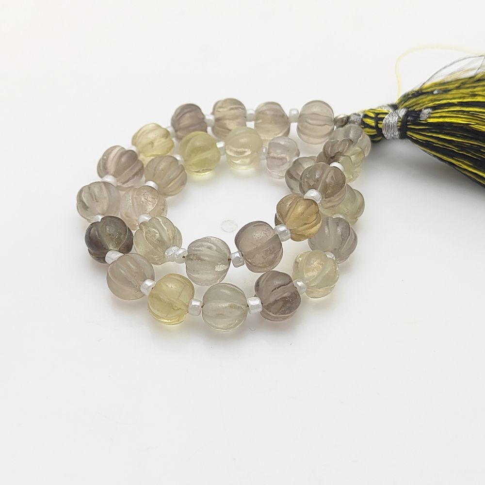 Carved Bio Lemon Quartz Pumpkin Beads – Stunning Natural Gemstones for Jewelry Projects