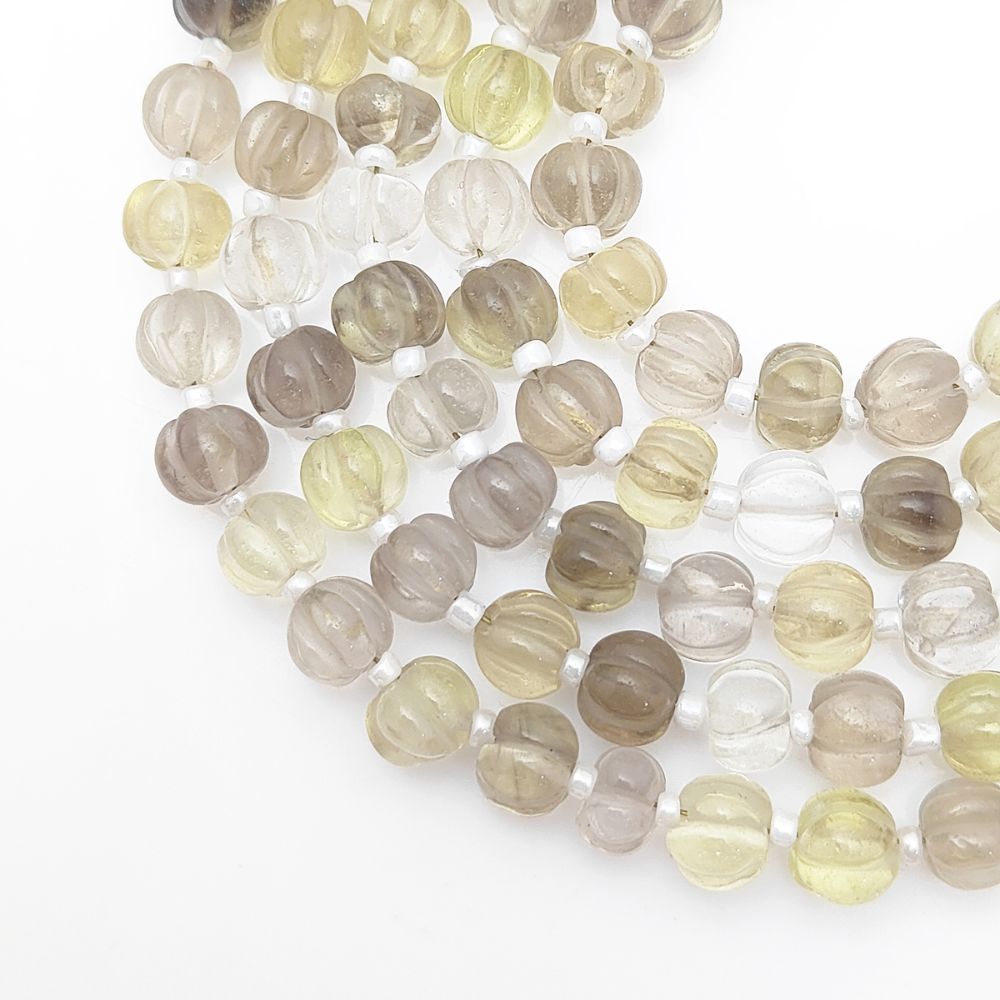 Handcrafted Bio Lemon Quartz Pumpkin Cut Beads – Perfect for Jewelry Designers