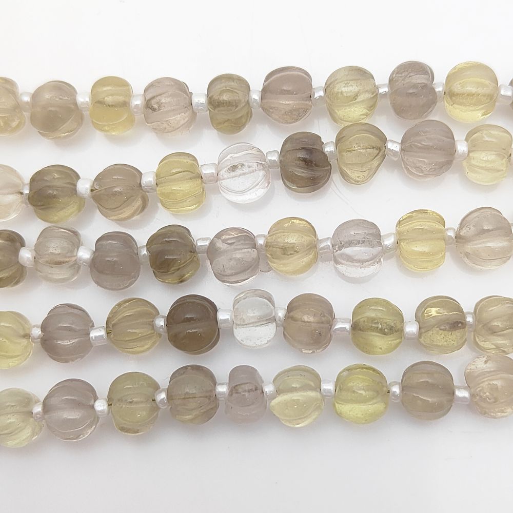 Natural Carved Bio Lemon Quartz Pumpkin Beads – Ideal for Custom Jewelry Designs