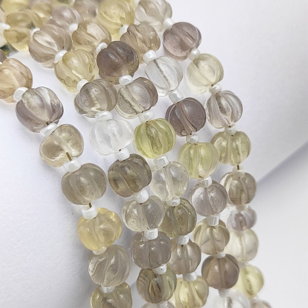 Premium Bio Lemon Quartz Pumpkin Beads – Carved Gemstones for Jewelry Design