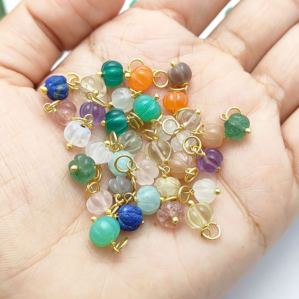 Golden Rutile Quartz Charm Bead for Jewelry Making