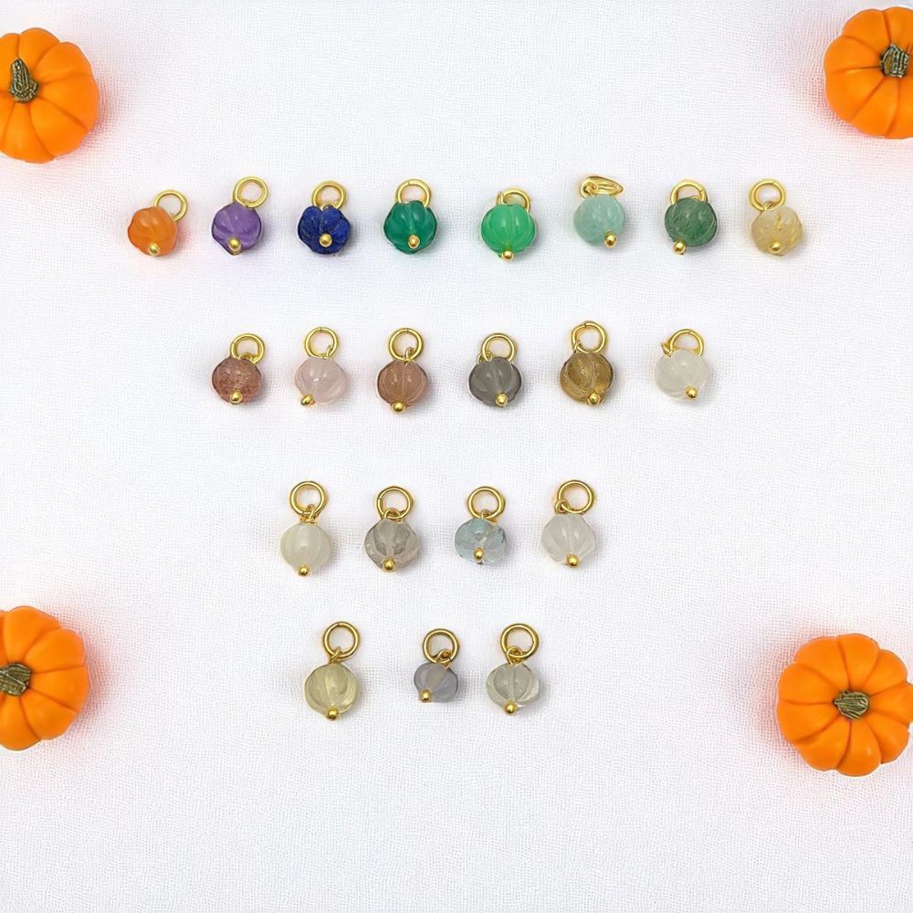 Yellow Lemon Quartz Pumpkin Bead for Jewelry