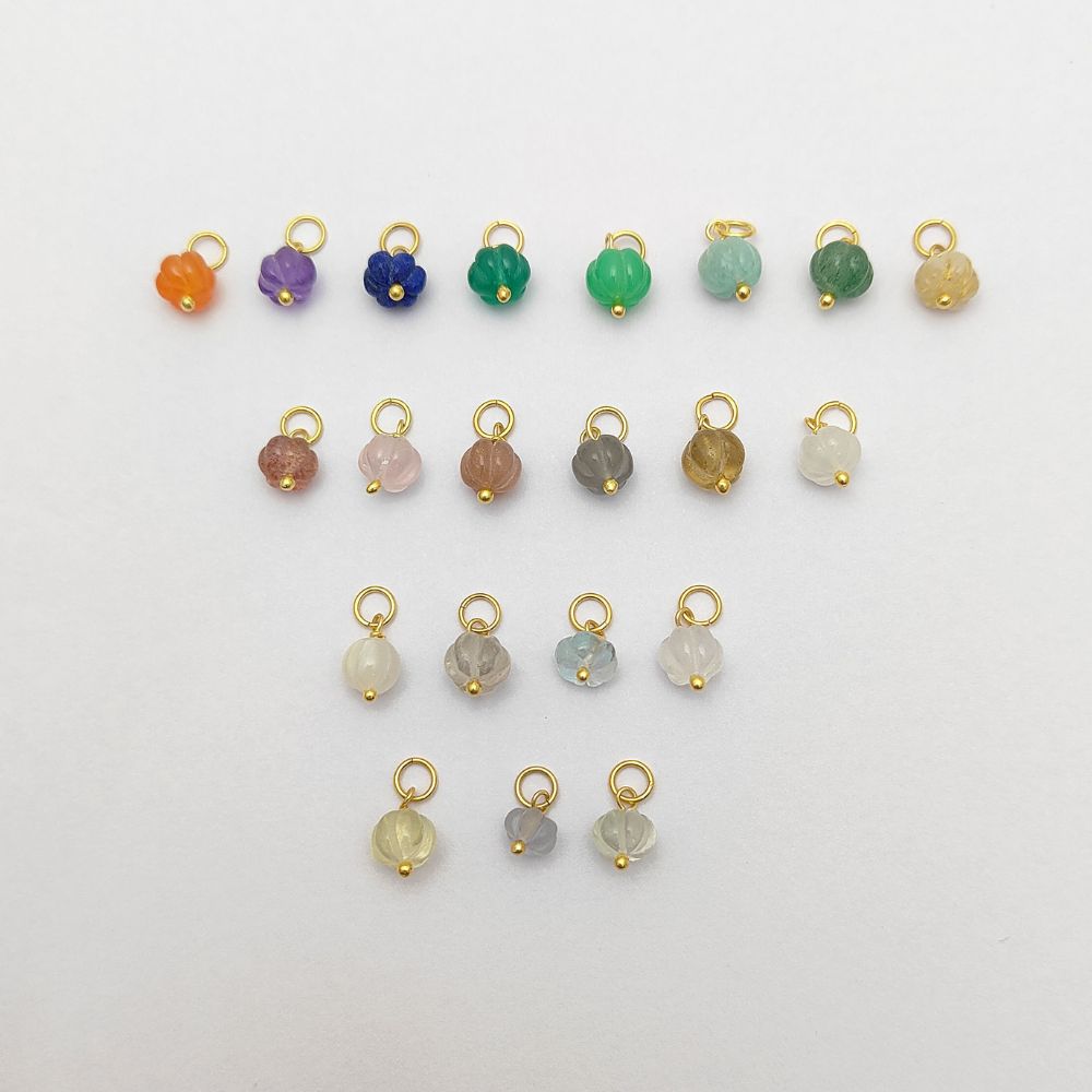 Polished Clear Quartz Pumpkin Bead for Crafting