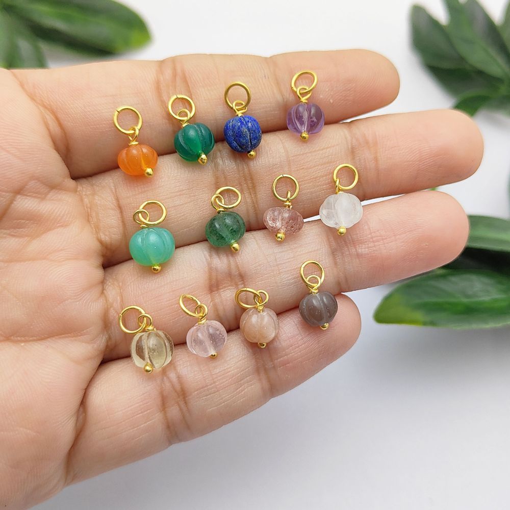 Colorful Handcrafted Pumpkin Charm for Jewelry Design
