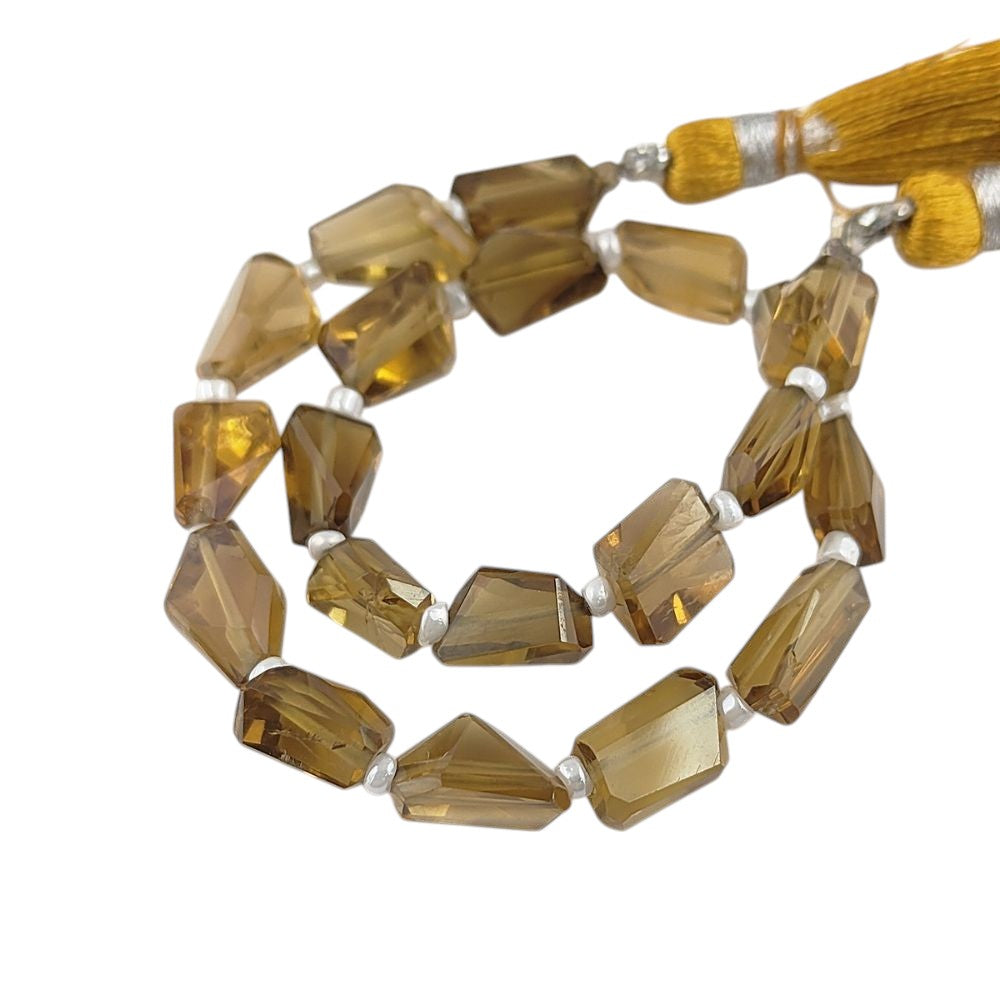 Champagne Quartz Beads Faceted Nugget 5-12mm Genuine Gemstones for Handmade Jewelry