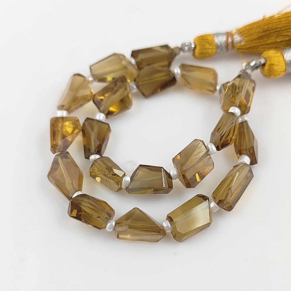 Champagne Quartz Beads Faceted Nugget 5-12mm Genuine Gemstones for Handmade Jewelry