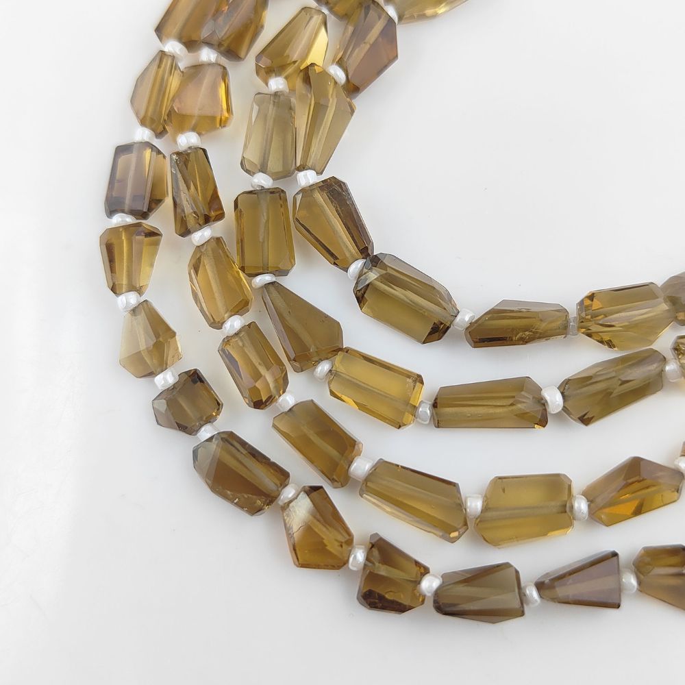 Champagne Quartz Beads Faceted Nugget 5-12mm Genuine Gemstones for Handmade Jewelry