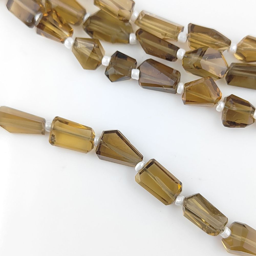 Champagne Quartz Beads Faceted Nugget 5-12mm Genuine Gemstones for Handmade Jewelry