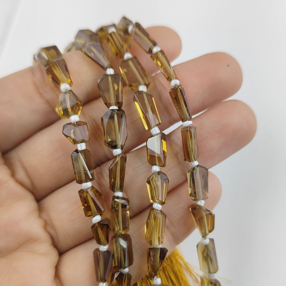 Champagne Quartz Beads Faceted Nugget 5-12mm Genuine Gemstones for Handmade Jewelry