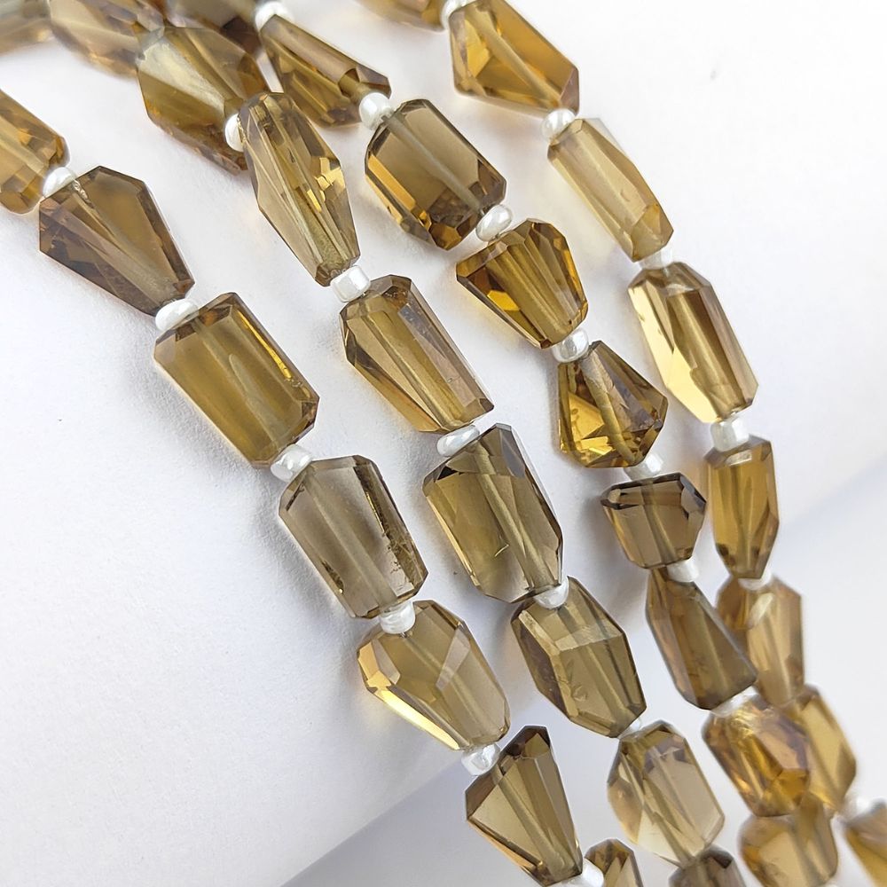 Champagne Quartz Beads Faceted Nugget 5-12mm Genuine Gemstones for Handmade Jewelry