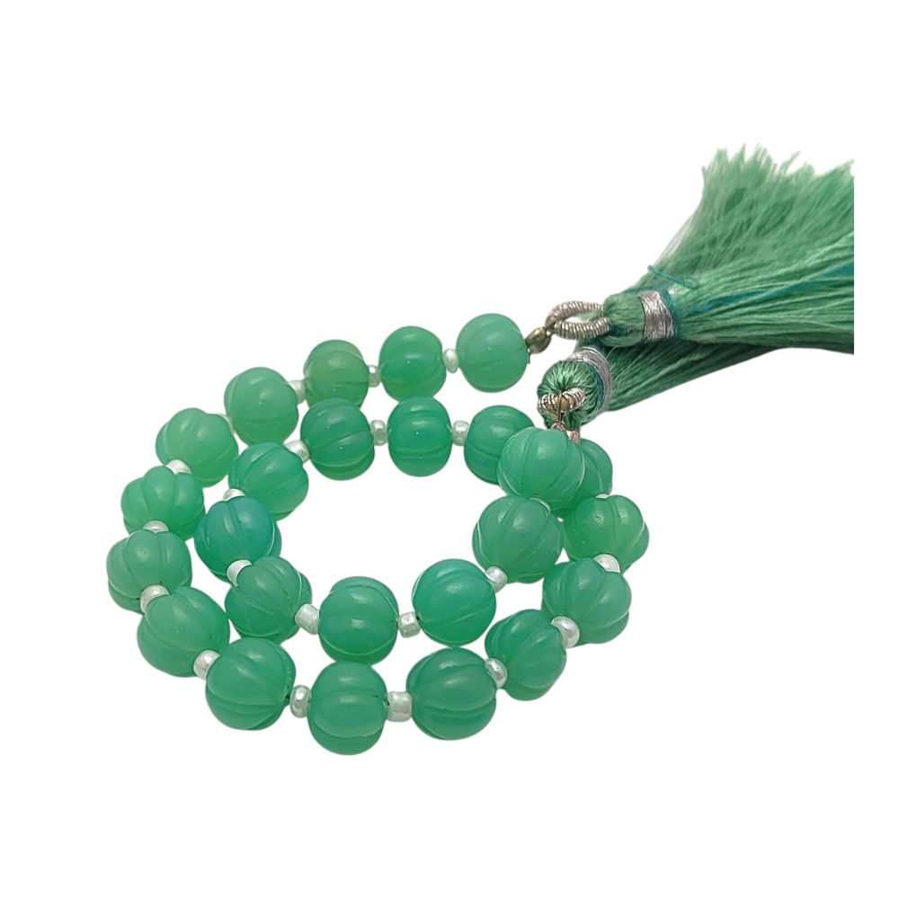 Natural Chrysoprase Chalcedony Pumpkin Beads – Perfect for Elegant Jewelry Designs
