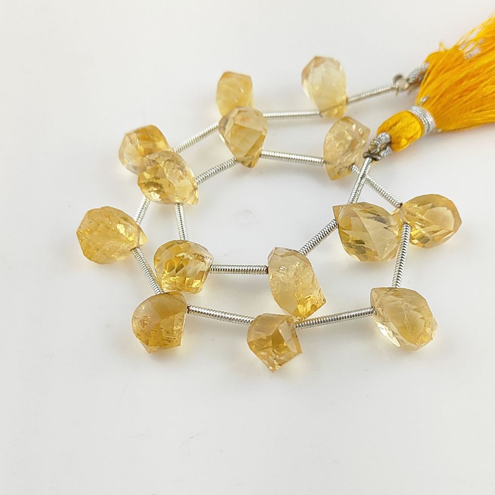 Citrine Gemstone Twisted Briolette Beads for Jewelry Making