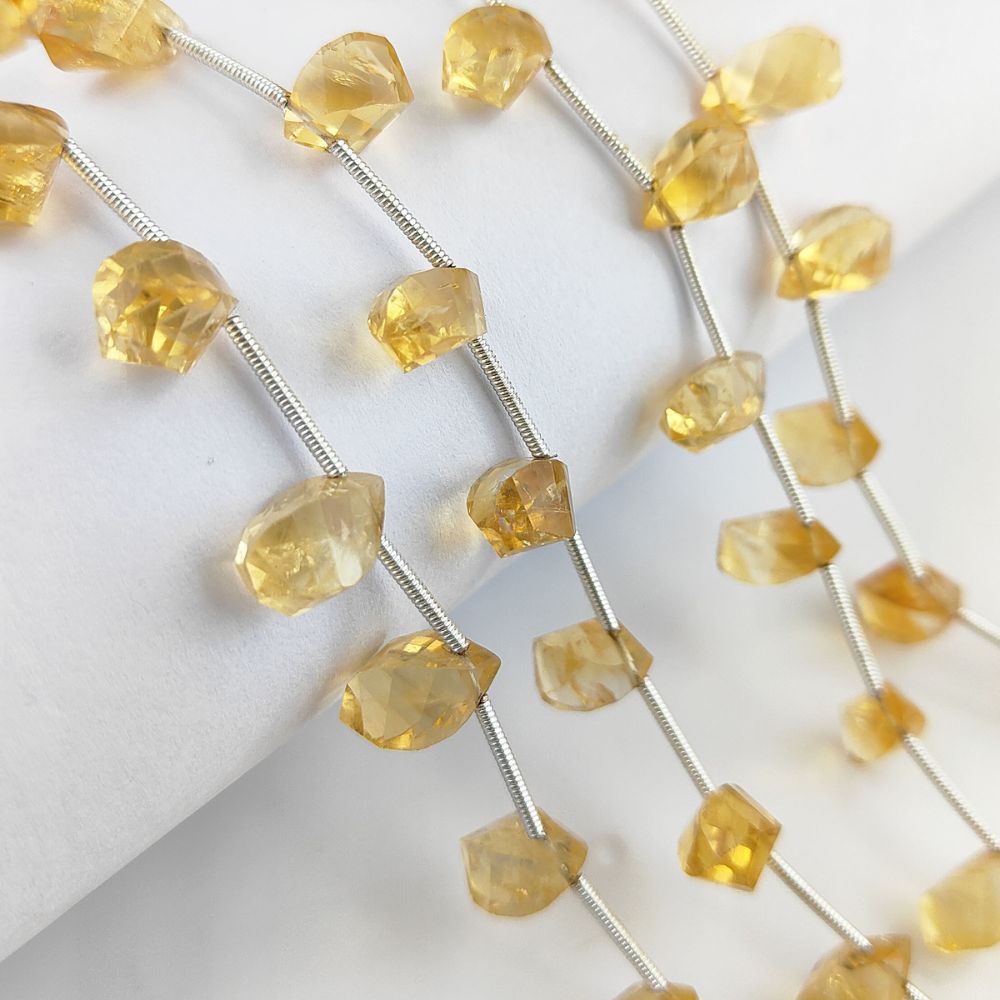 Citrine Gemstone Twisted Briolette Beads for Jewelry Making